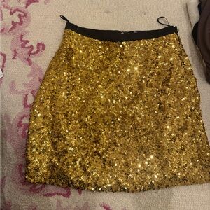 Miu Miu Gold Sequin Mini Skirt